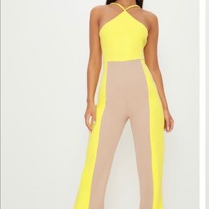 Yellow colour block jumpsuit